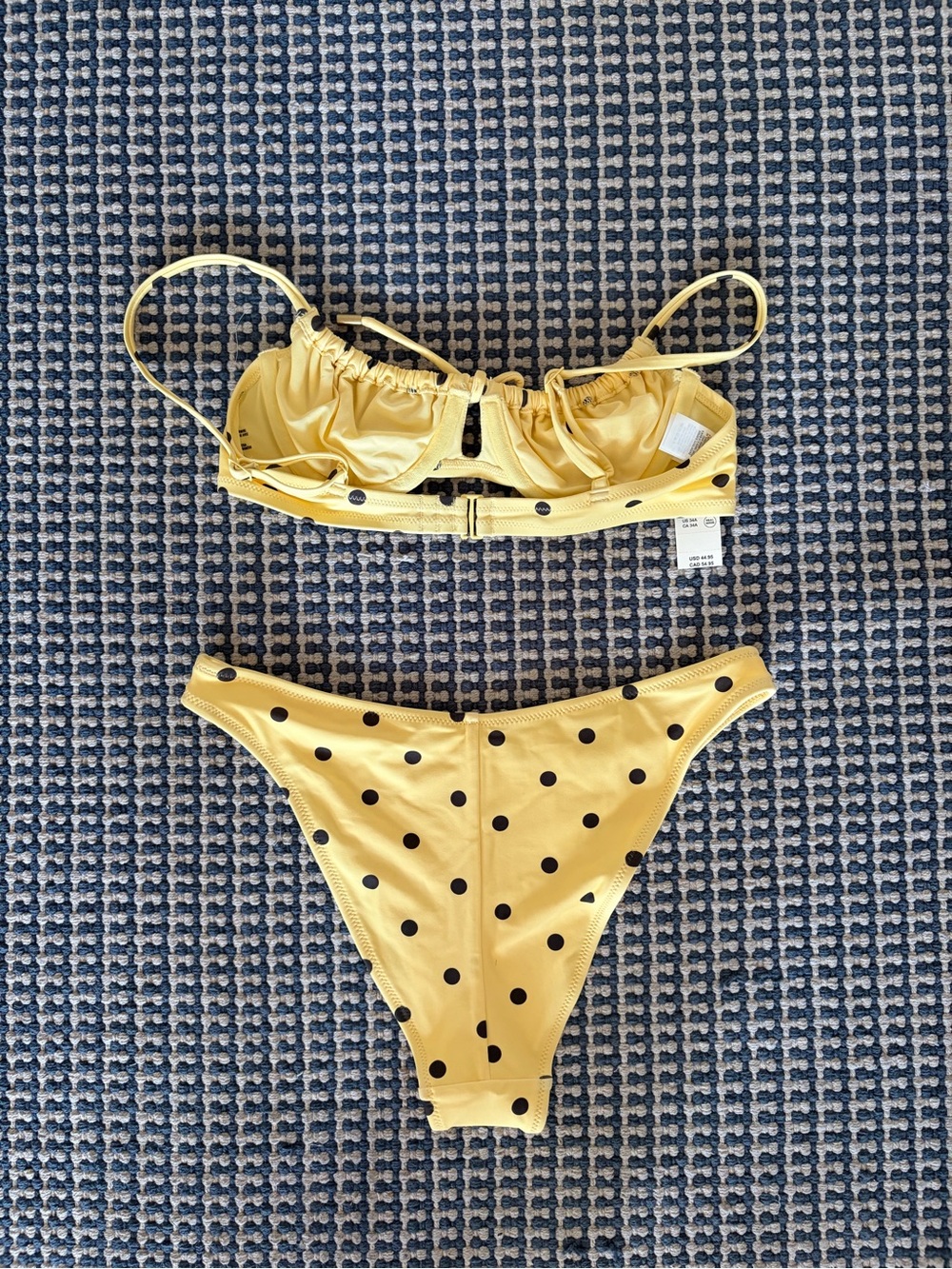 NWT Yellow Polka Dot Bikini Set - Picture 4 of 4